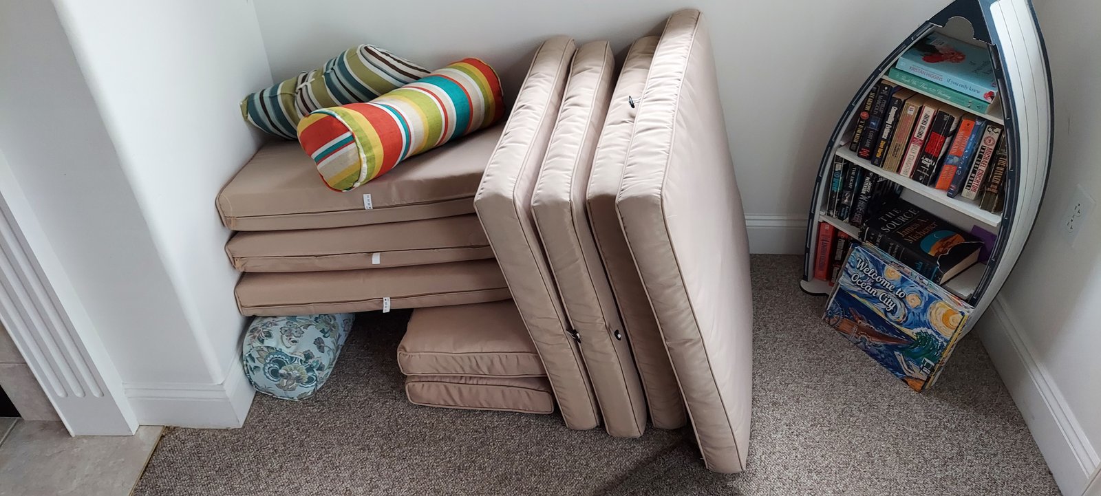 Stacking the cushions